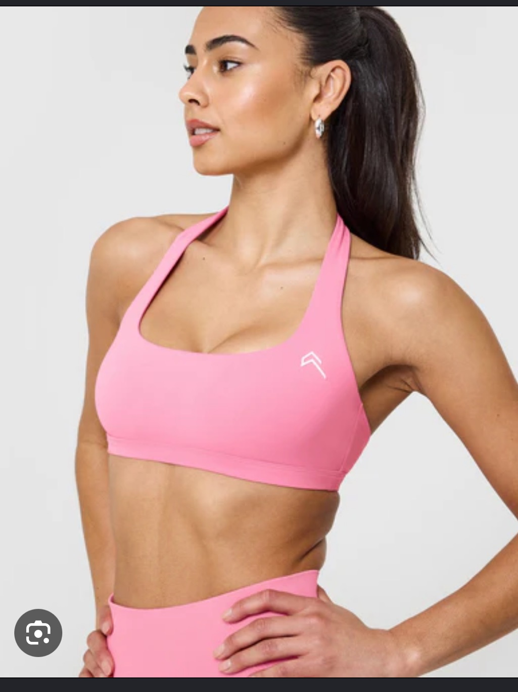 Oner Active Everyday Minimal Halter Bralette In Peony Pink